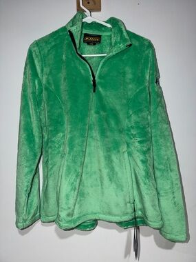 New Klim Brand Women's Plush Quarter-Zip Fleece Pullover - Mint Green Size Large